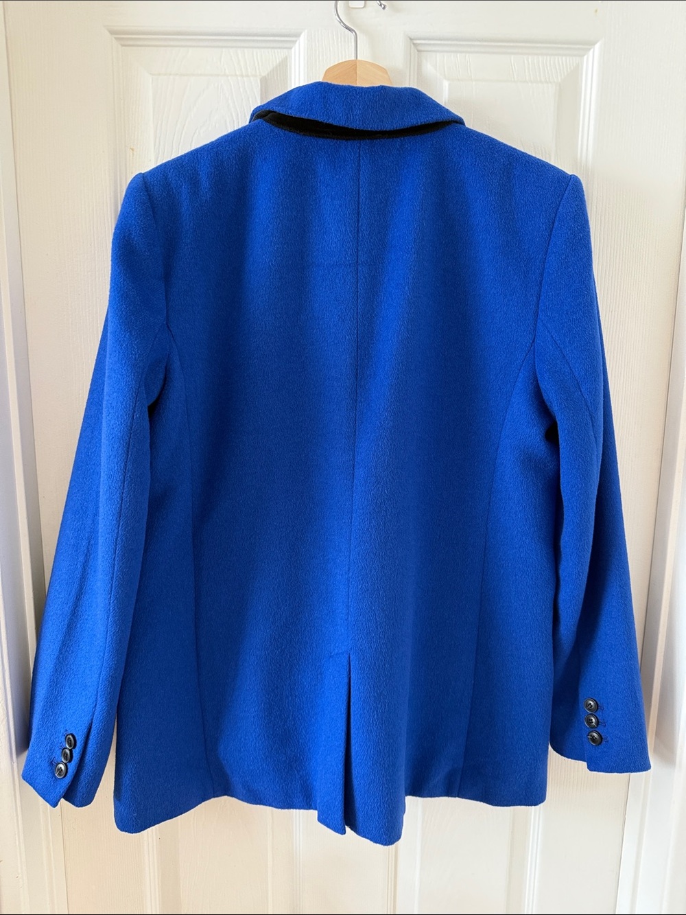 LOFT Royal Blue Double-Breasted Wool-Blend Blazer - Picture 4 of 5